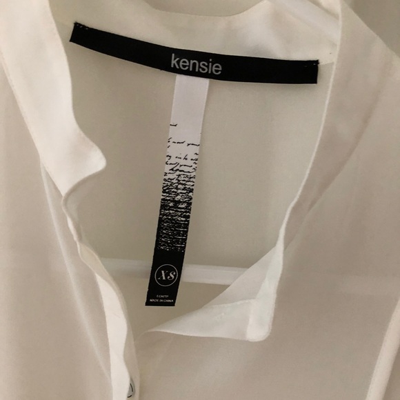 Kensie Sheer White Tank Top - Picture 4 of 4